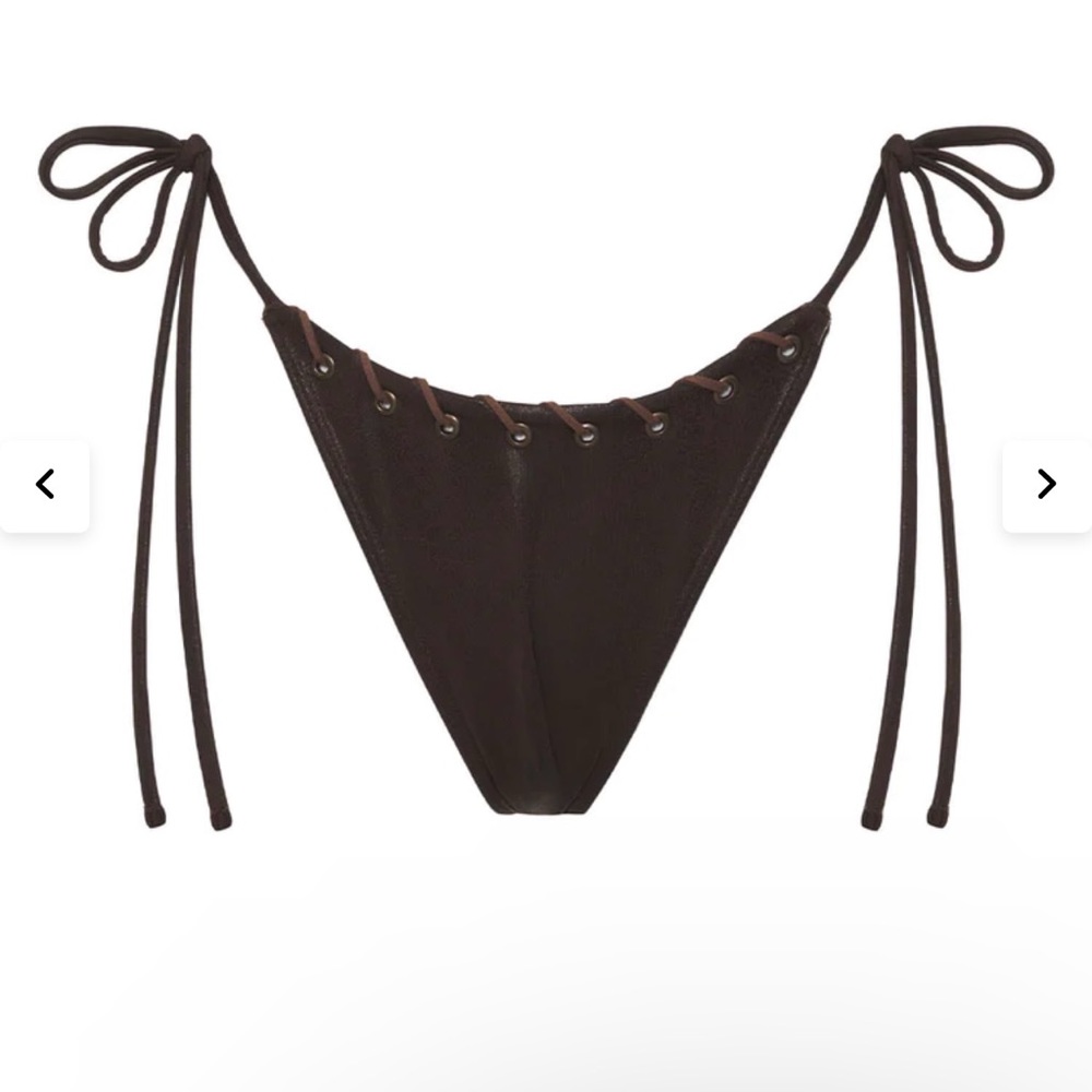 Frankies bikinis leather look bikini bottoms size S